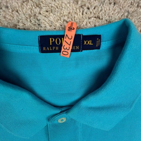 Polo Ralph Lauren Mens Polo Shirt Short Sleeve Pony Logo Size 2XL Light Blue - Picture 5 of 9